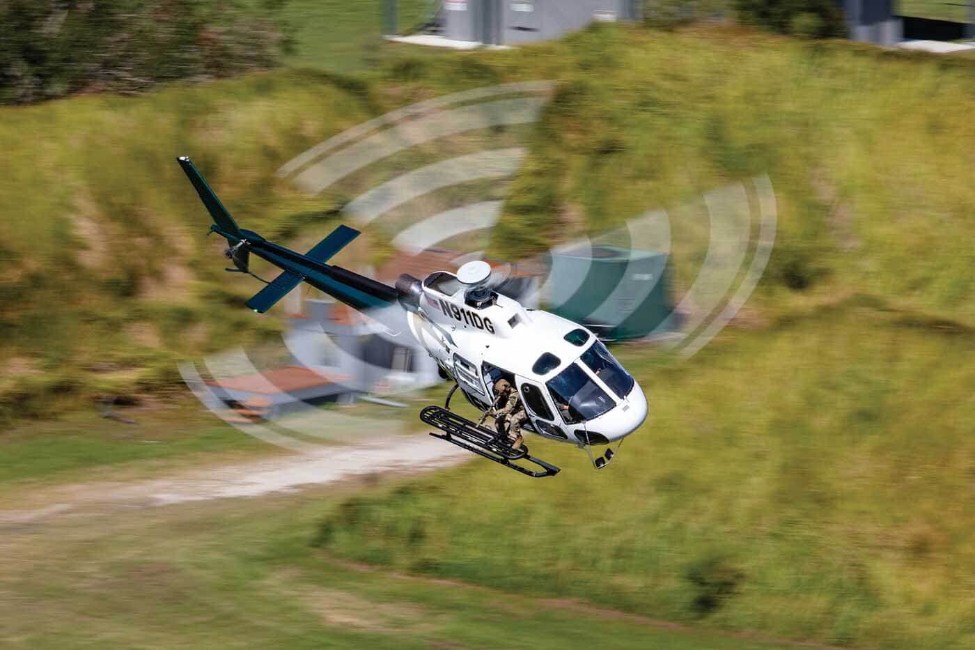 Hillsborough County Sheriff's Office aerial sniper training from an Airbus H125