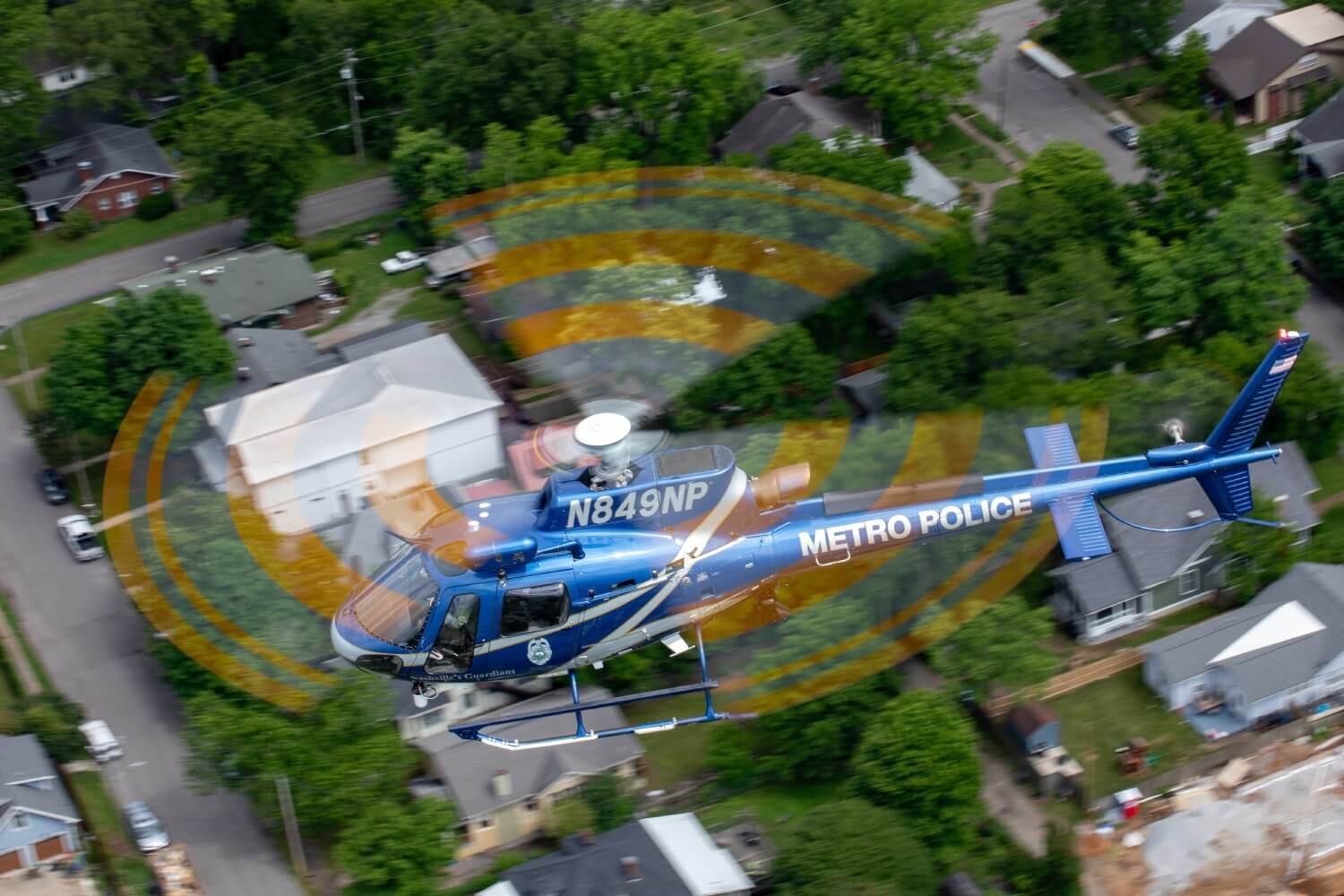 Metro Nashville Police Department Airbus H125 over the city