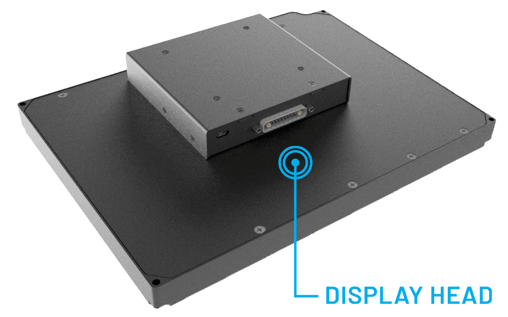 LinQ thin-profile display head with the MBRX4 mounted on its rear